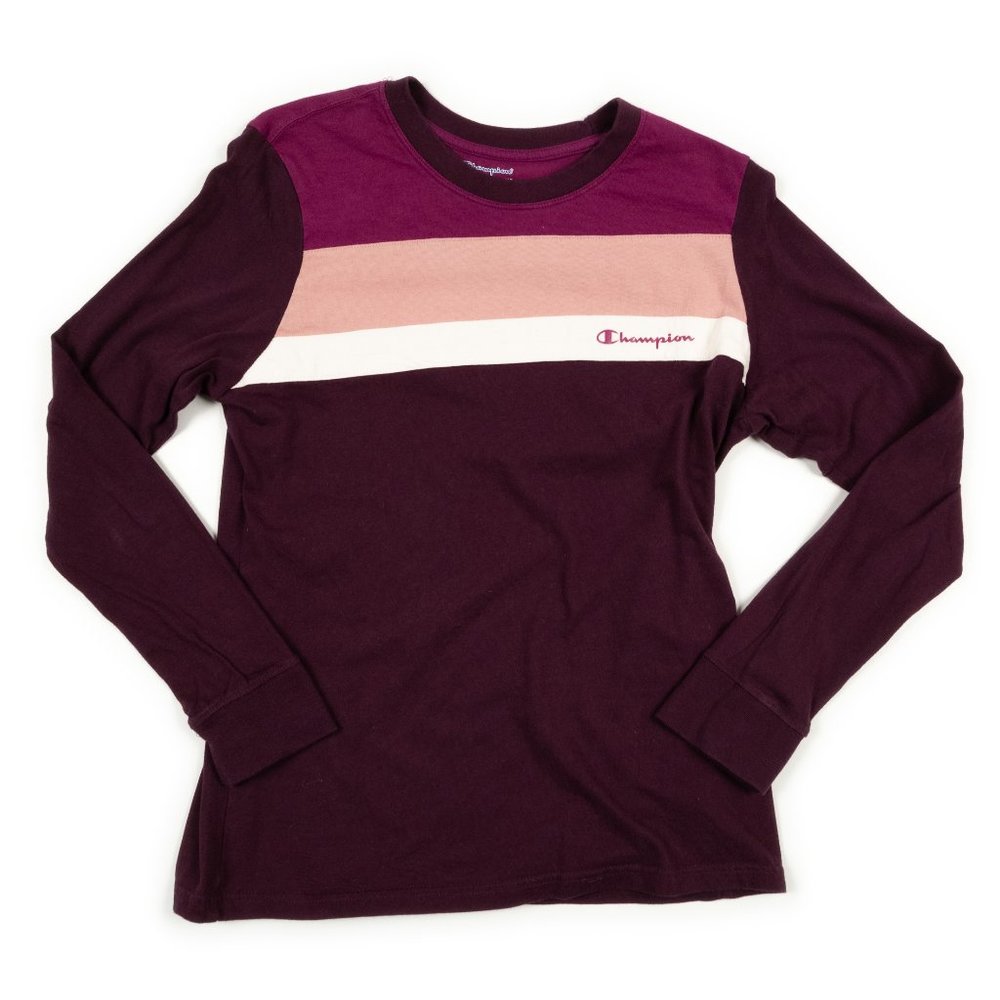 CHAMPION Authentic Athleticwear color block long sleeve shirt size S